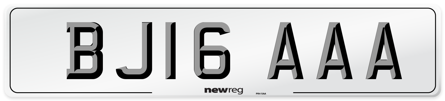 BJ16 AAA Number Plate from New Reg